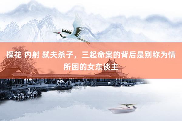 探花 内射 弑夫杀子，三起命案的背后是别称为情所困的女东谈主