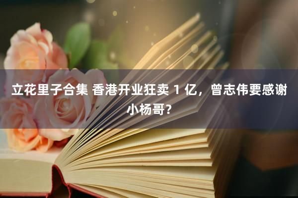 立花里子合集 香港开业狂卖 1 亿，曾志伟要感谢小杨哥？